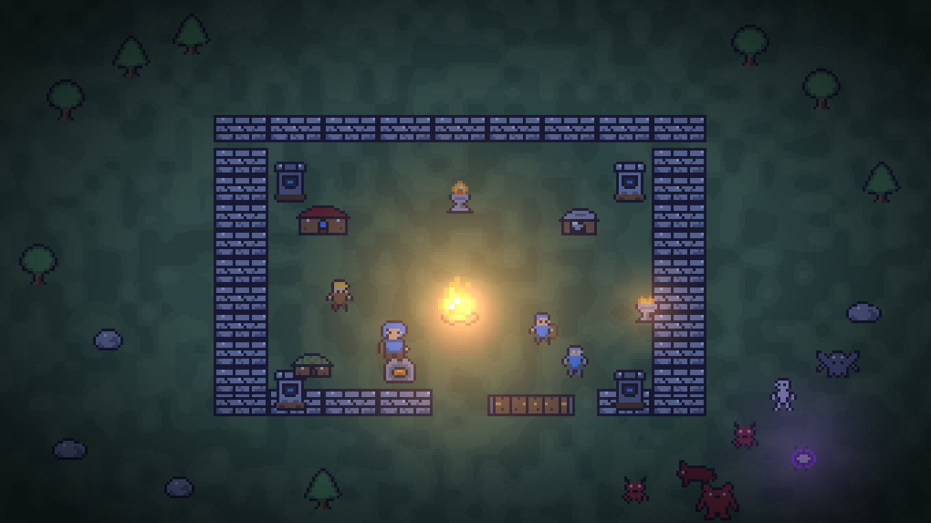 A Emberwood Glade arena at night